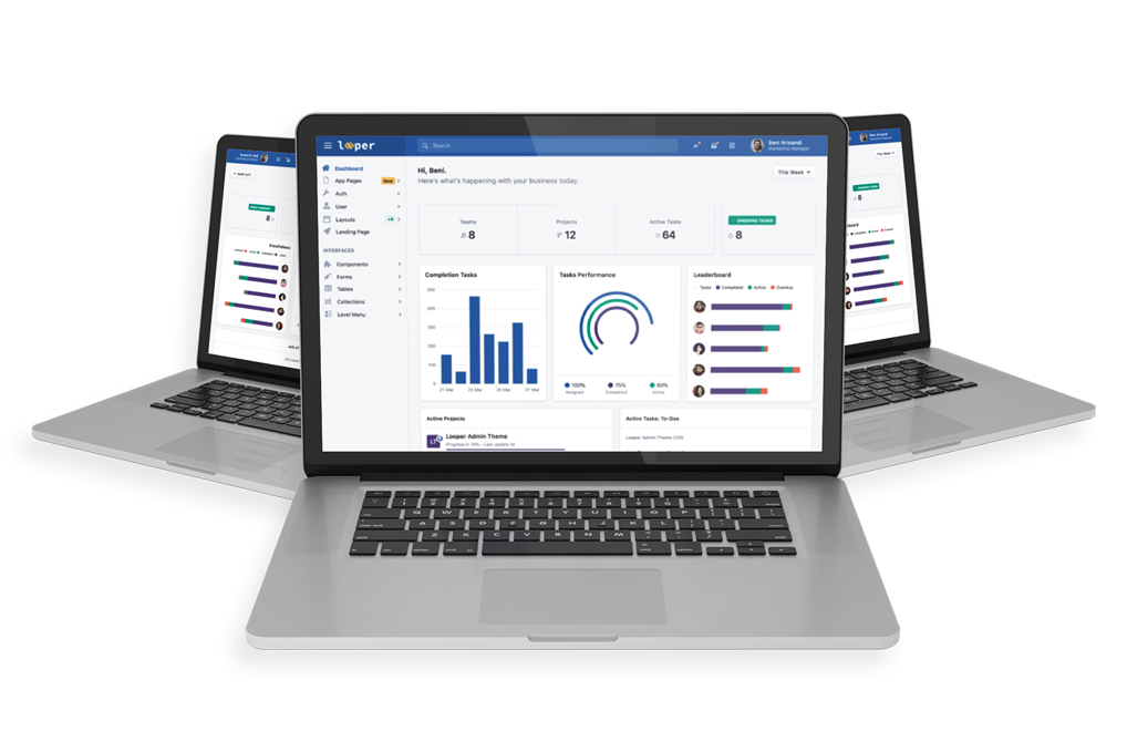 laptop showing data